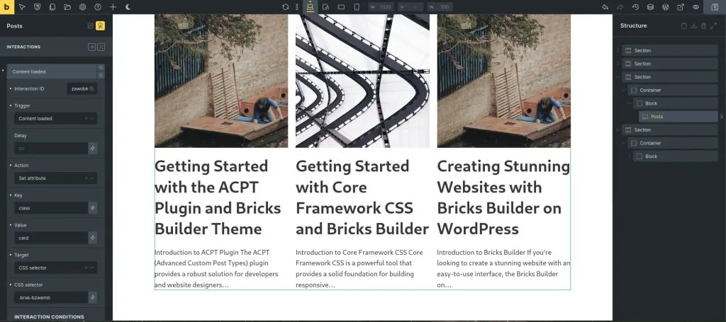 add interaction to post element