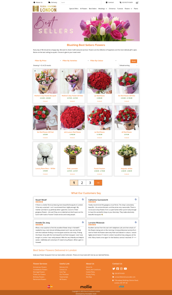 Floral Creations London Category page